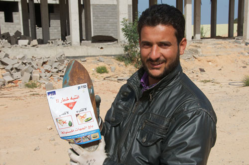 Mine-risk-education-leaflet-distributed-in-Libya Mine risk education leaflet distributed in Libya.