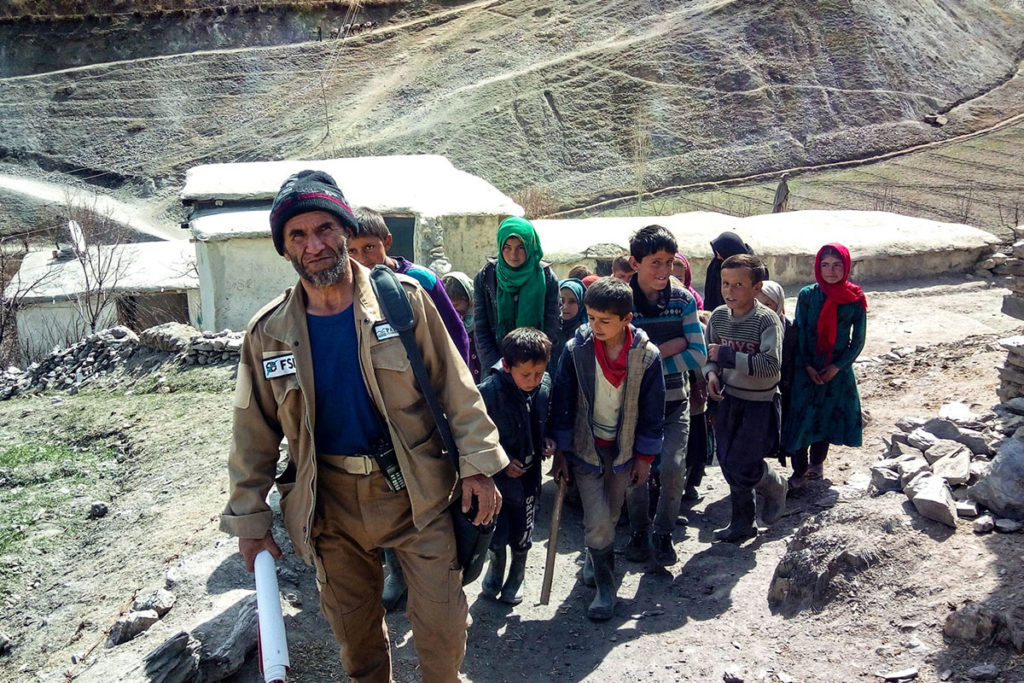 This explosive ordnance risk education specialist working for FSD goes in the Badakhshan mountains This explosive ordnance risk education specialist working for FSD goes in the Badakhshan mountains