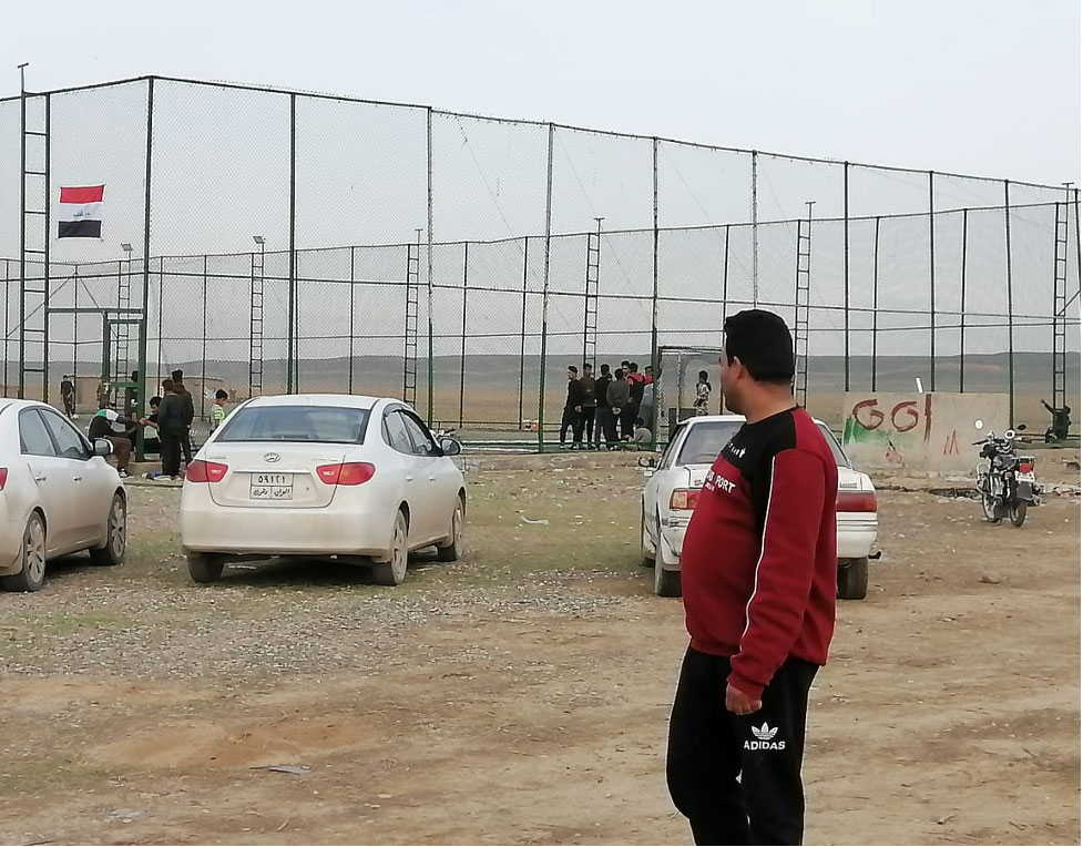 Renovations are still underway in the football field but villagers are already starting to use it again (April 2022)