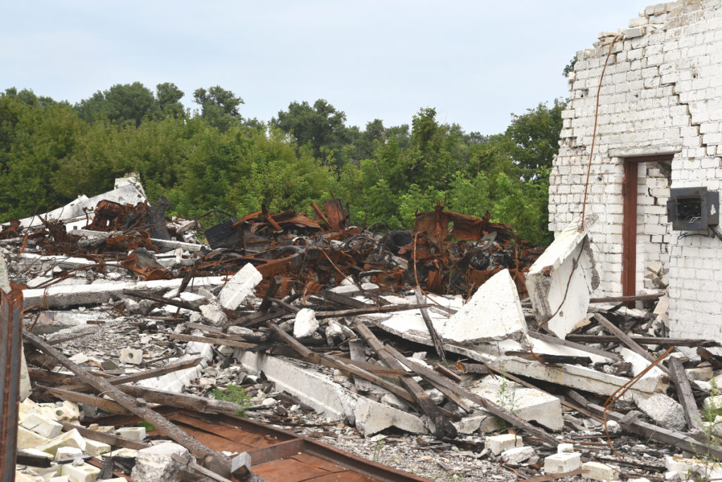 Destroyed village in Ukraine