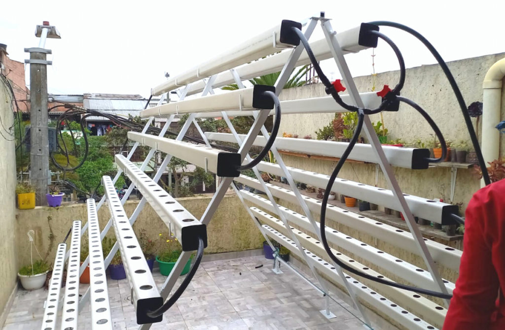 hydroponic structure for mine victims Colombia