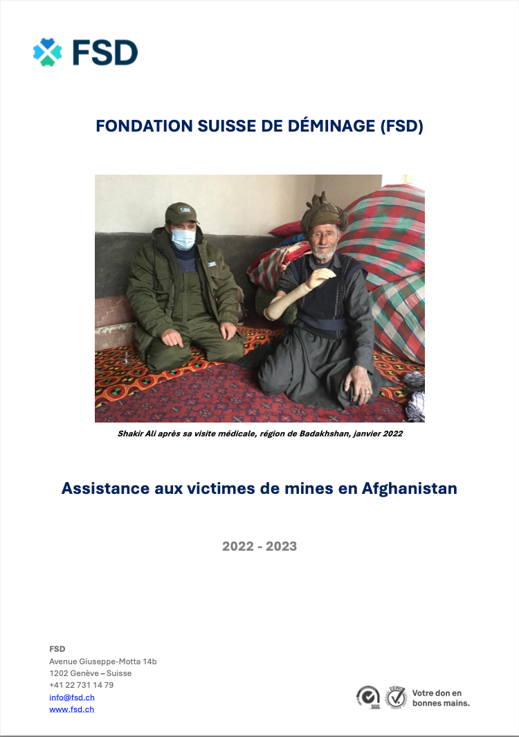 Assistance aux victimes de mines en Afghanistan proposal