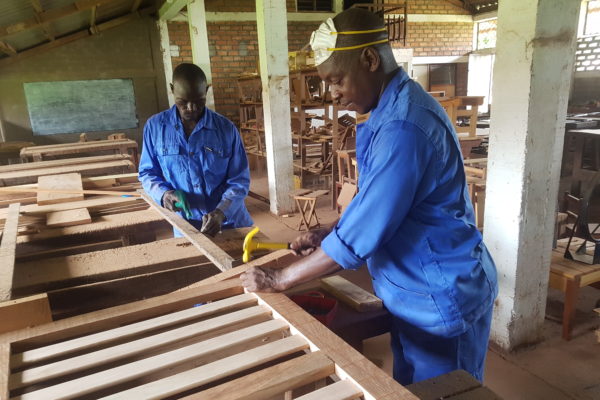 Carpentry classes for former combattants in socio-economic development project in the cantral african republic