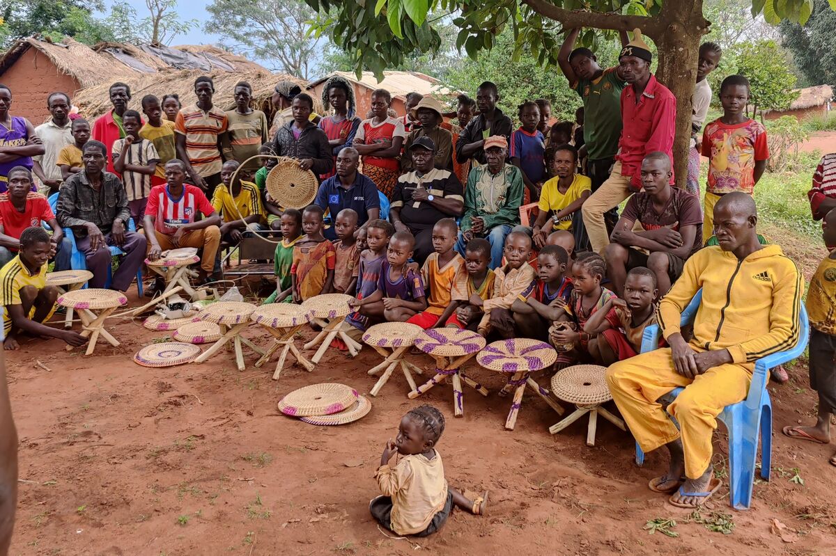 Gathering in a village in the Central African Republic