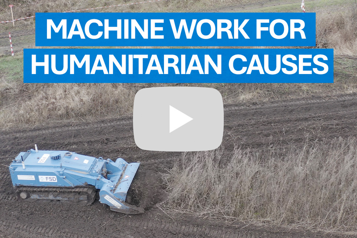 Machine work for humanitarian causes - youtube logo red