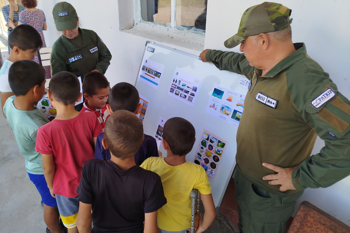 Staff conducting a risk education session