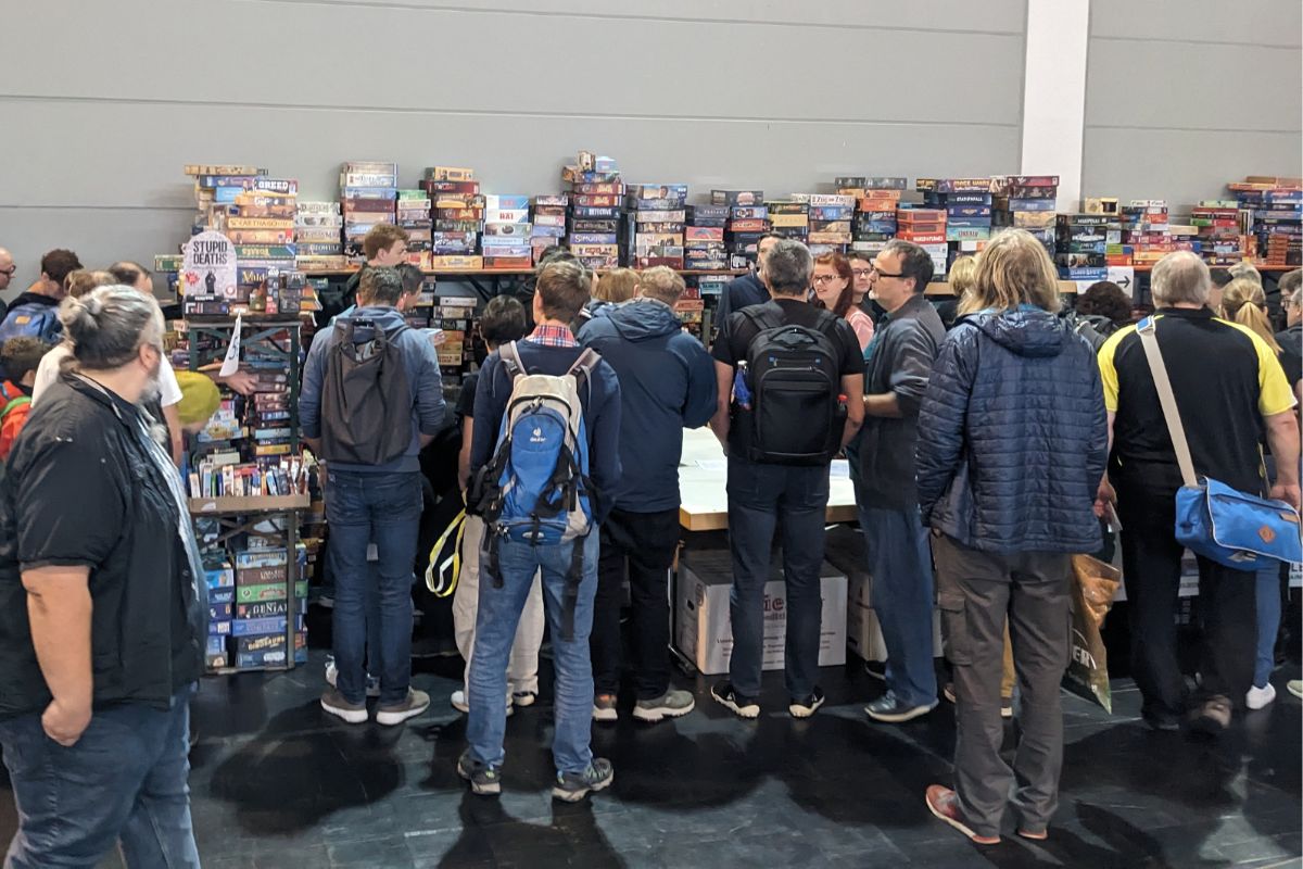 Raised funds by selling second-hand games at SPIELDOCH! fair