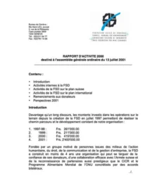 Couverture du Rapport Annuel 2000